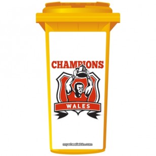 Wales Rugby Champions Wheelie Bin Sticker Panel